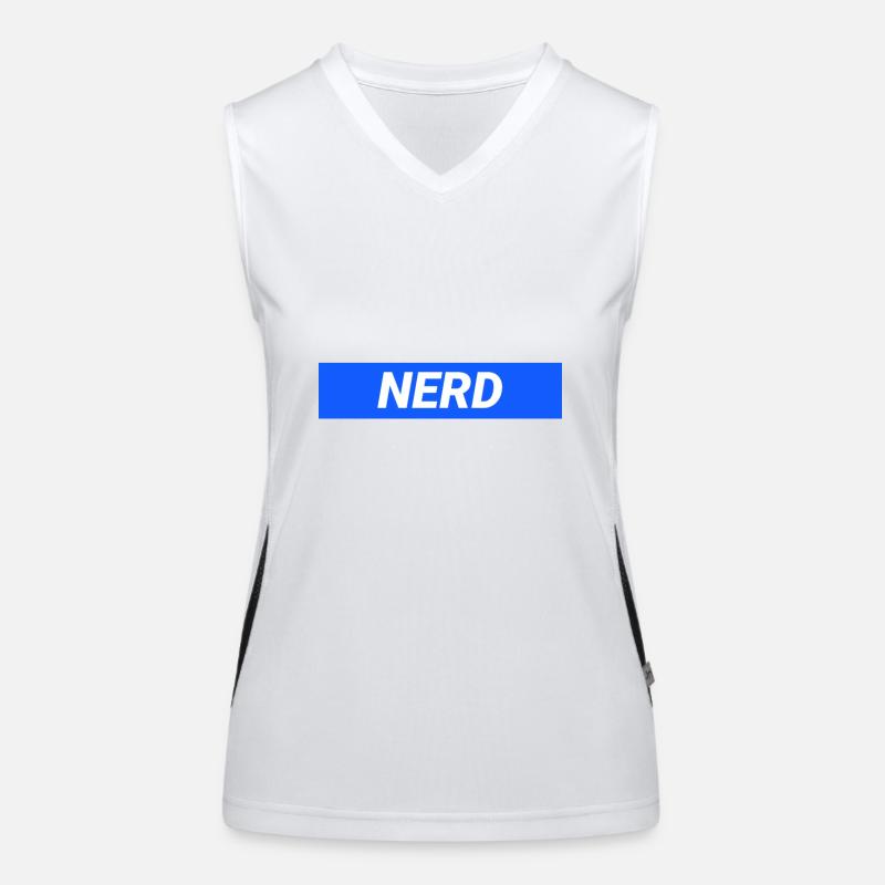 Nerd Geek Funny Blue Design Débardeur respirant contrasté Femme