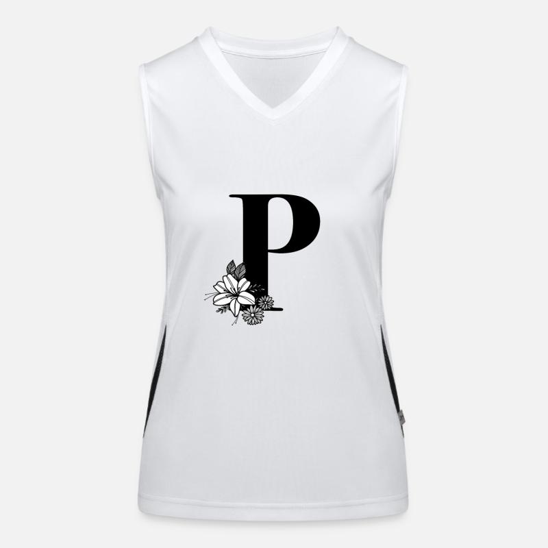 Buchstabe P Funktionelles Kontrast-Tank Top für Frauen