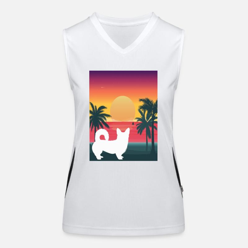 MEER STRAND CORGI Funktionelles Kontrast-Tank Top für Frauen
