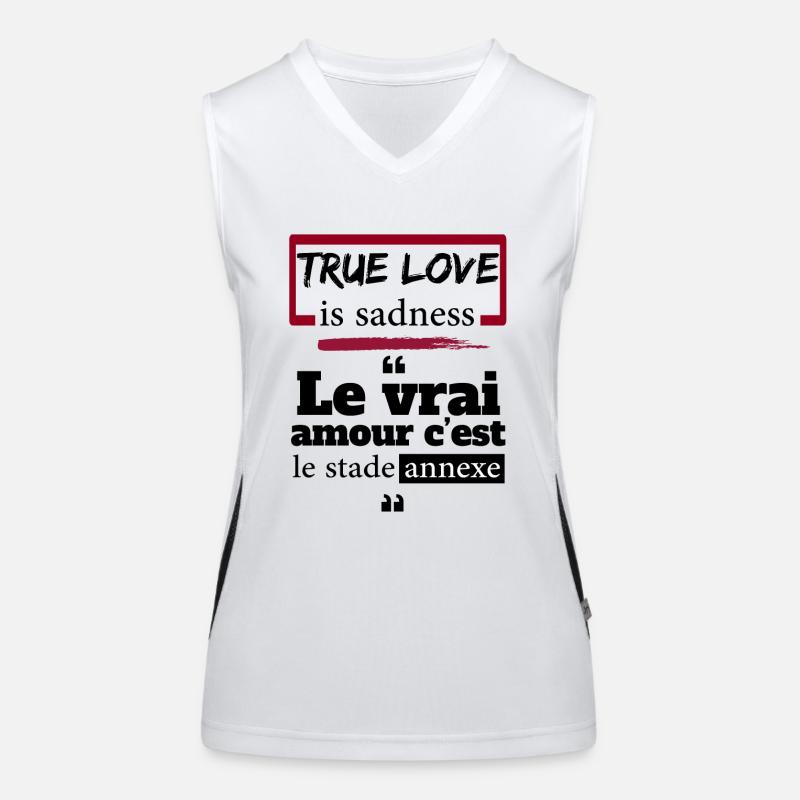 L'amour c'est le stade annexe - Expression drôles Débardeur respirant contrasté Femme