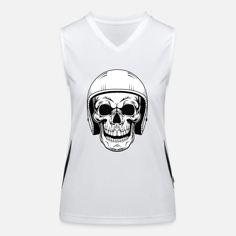 BIKER SCHÄDEL Funktionelles Kontrast-Tank Top für Frauen