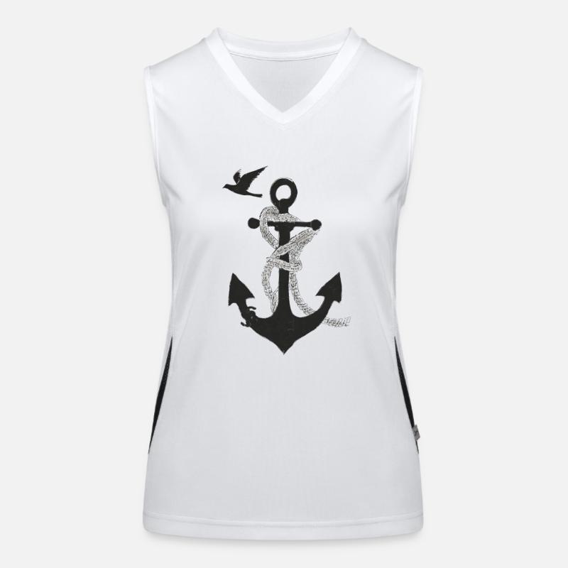 Anker mit Möwe Funktionelles Kontrast-Tank Top für Frauen