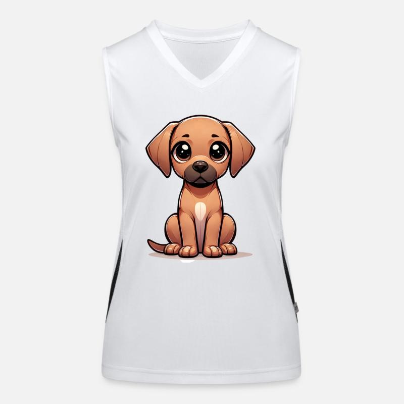Illustration numérique de mignon Rhodesian Ridgeback Débardeur respirant contrasté Femme