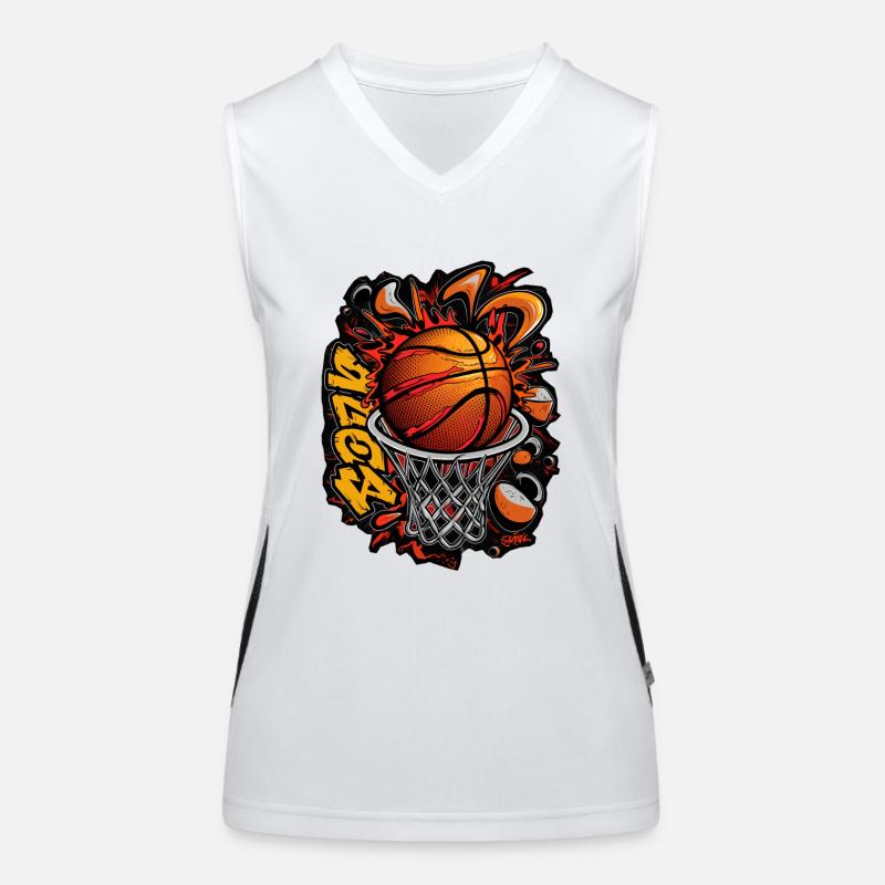 Dynamic Basketball Graffiti Women's Functional Contrast Tank Top