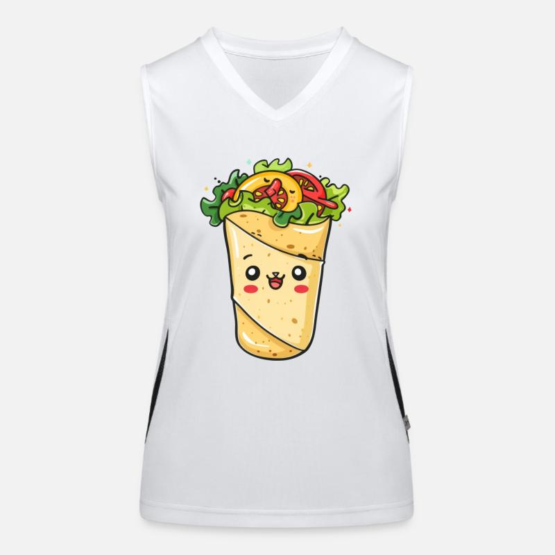 Süßes Burrito Comic Funktionelles Kontrast-Tank Top für Frauen