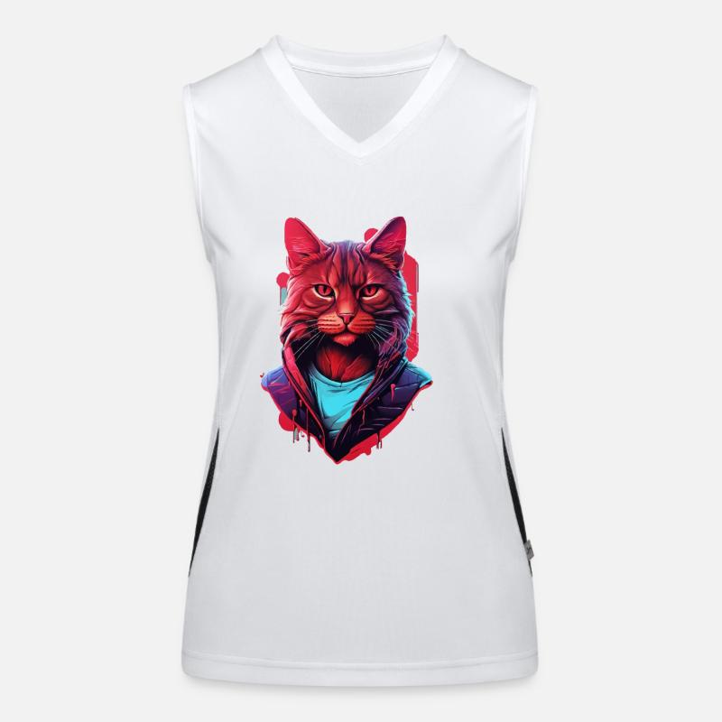 Katze Funktionelles Kontrast-Tank Top für Frauen