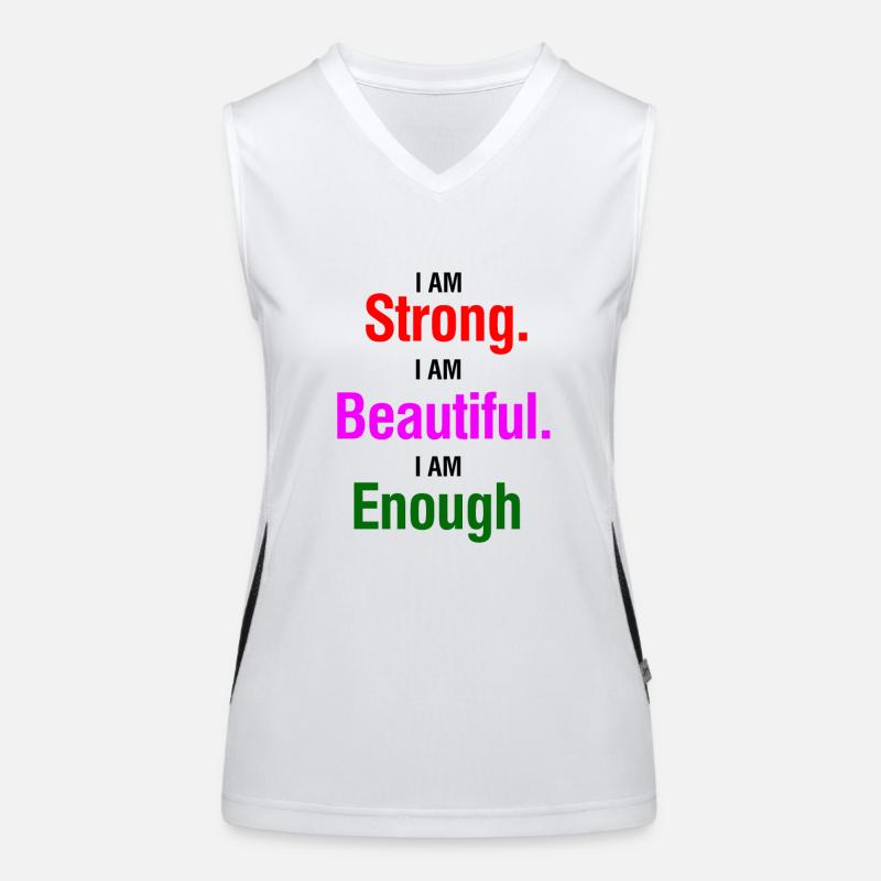 Strong Beautiful Enough Funktionelles Kontrast-Tank Top für Frauen