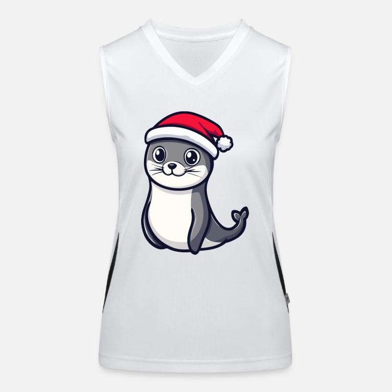 Noël de l’animal du phoque Débardeur respirant contrasté Femme