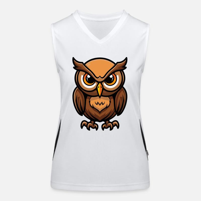 Eule Comic Funktionelles Kontrast-Tank Top für Frauen