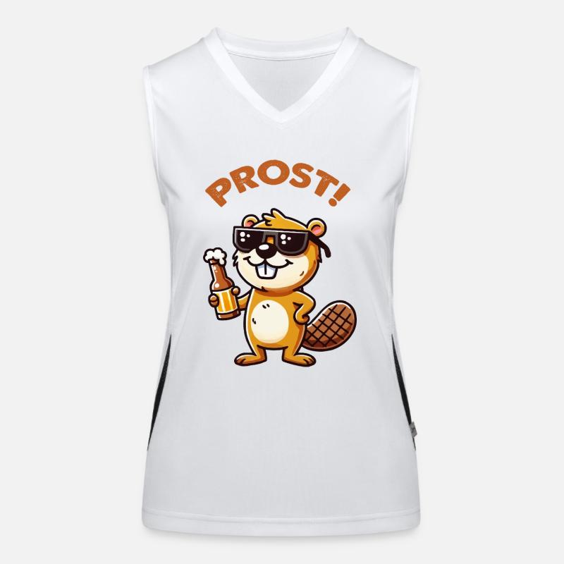 Beaver beer cheers Women's Functional Contrast Tank Top