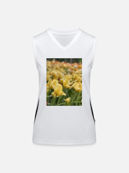 Tulipe Jaune mer - Débardeur respirant contrasté Femme - blanc/noir - Devant