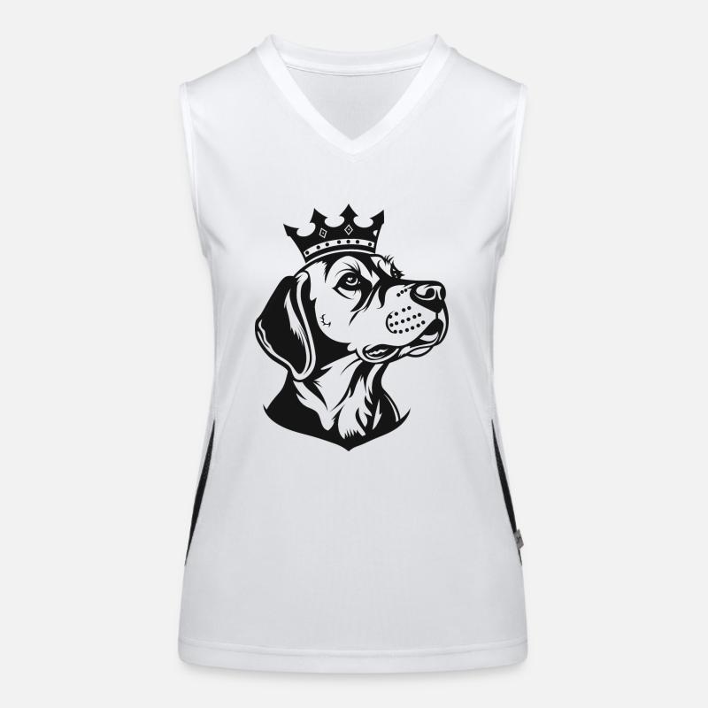 Hund mit Krone Seite Funktionelles Kontrast-Tank Top für Frauen