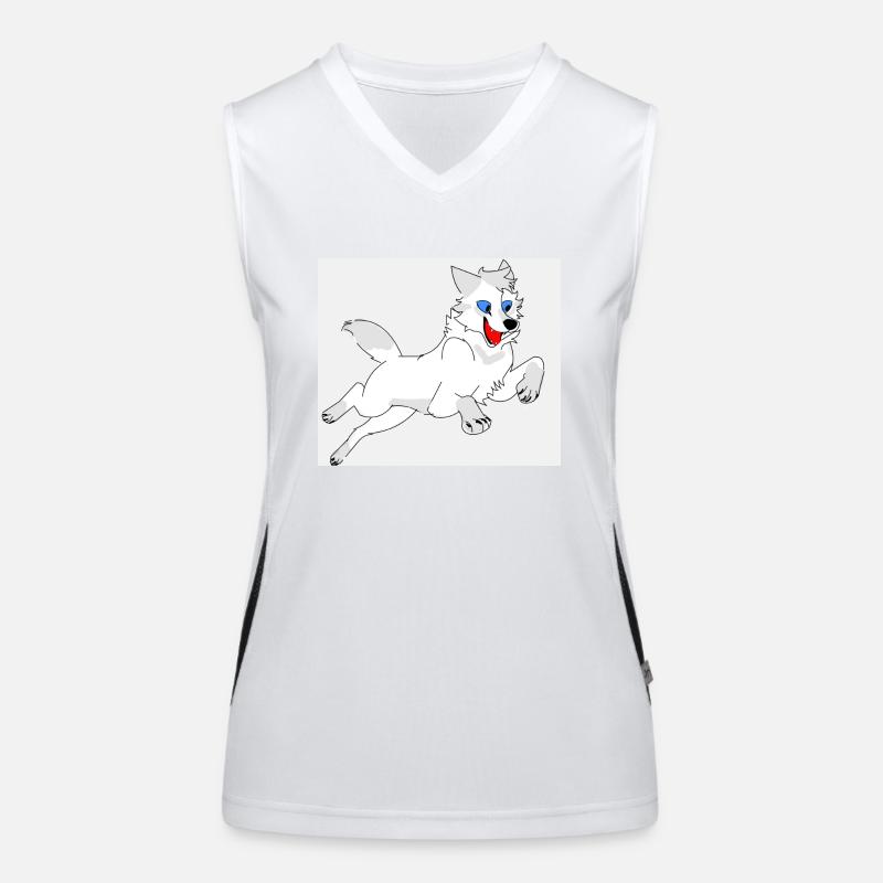 springender Wolf Funktionelles Kontrast-Tank Top für Frauen