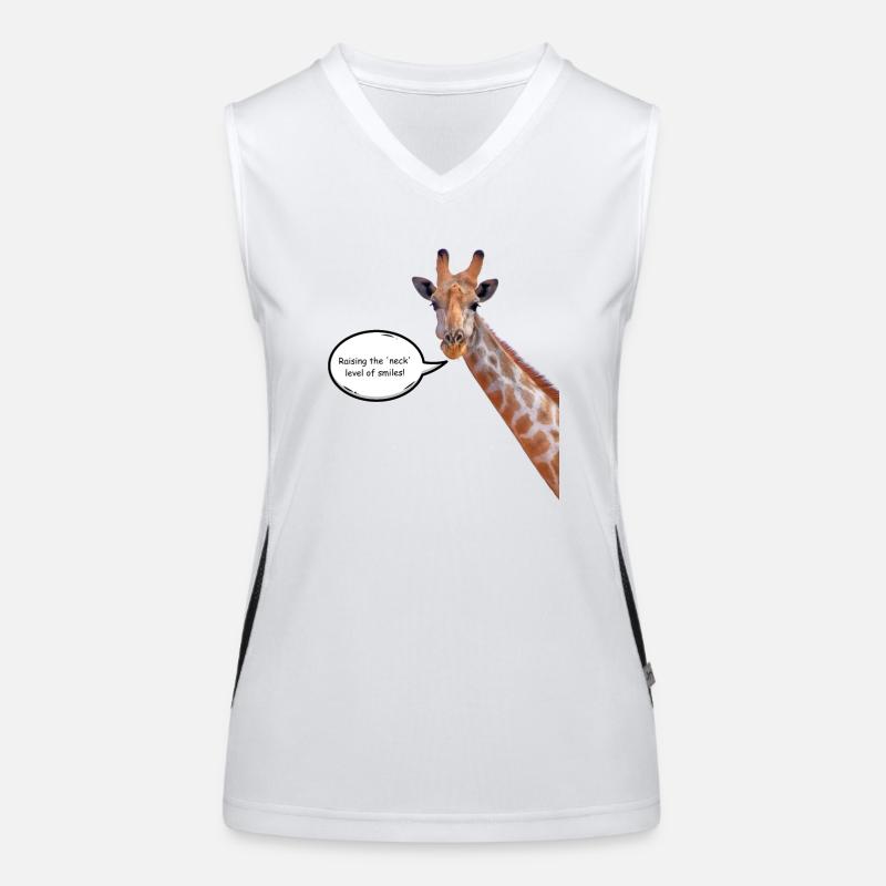 Giraffe mit ansteckendem Lächeln Funktionelles Kontrast-Tank Top für Frauen