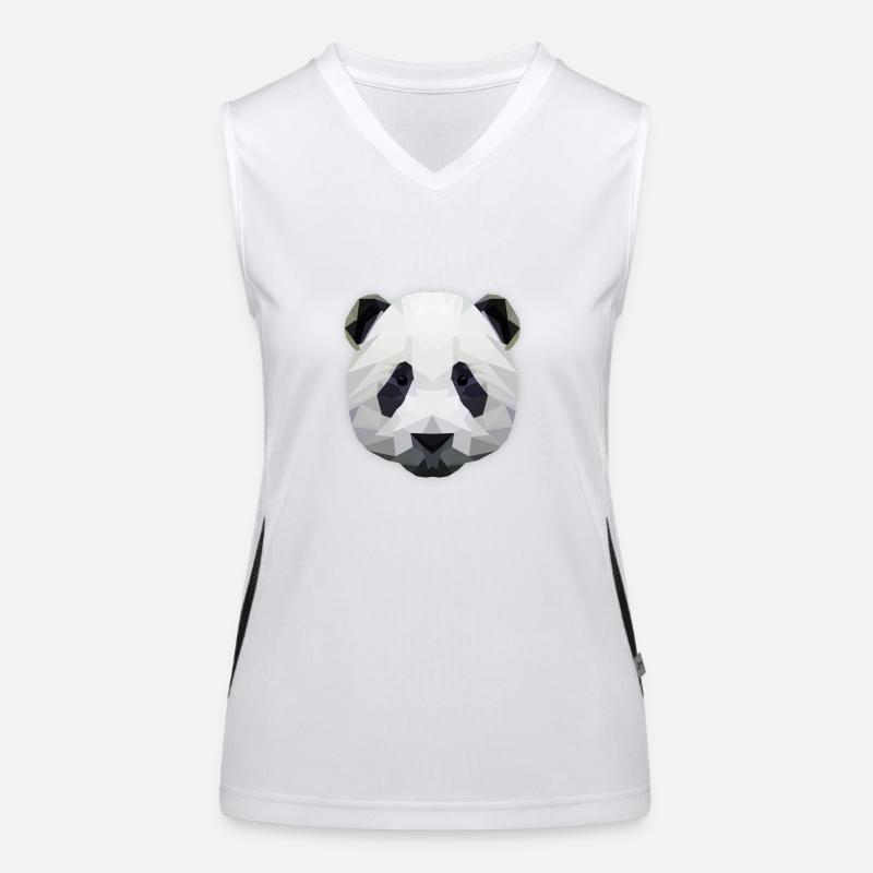 LowPoly "Panda" - Women's Functional Contrast Tank Top - white/black