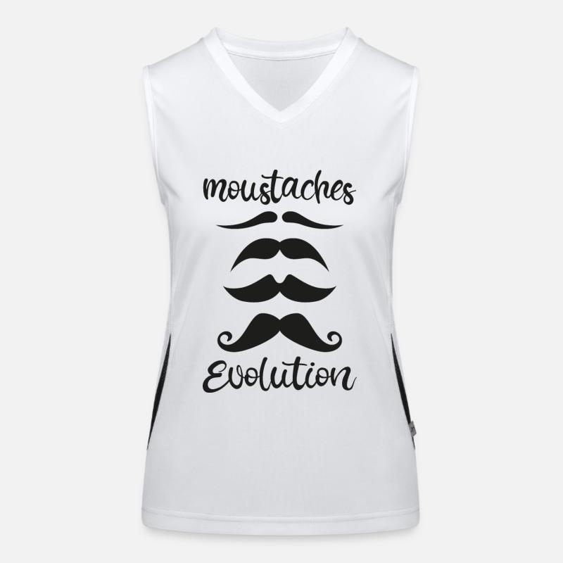 Schnurrbart Evolution Funktionelles Kontrast-Tank Top für Frauen