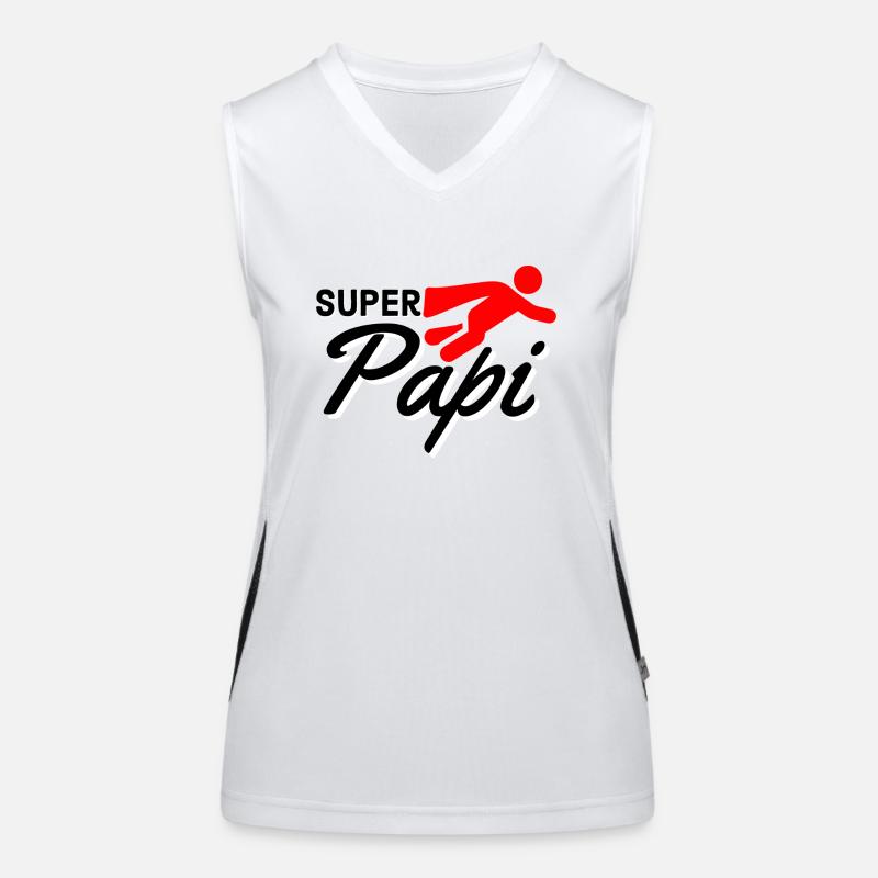 Super Daddy Texte avec Figure Airplane Red Gift Idea Débardeur respirant contrasté Femme