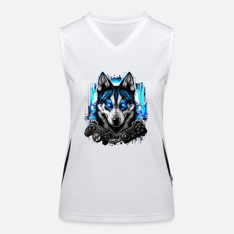 Gaming Husky Funktionelles Kontrast-Tank Top für Frauen