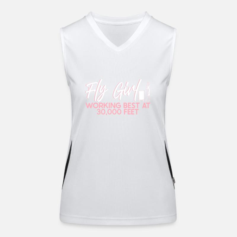 Stewardess Flugbegleiterin Flugzeugfahrt Luftfahrt Funktionelles Kontrast-Tank Top für Frauen