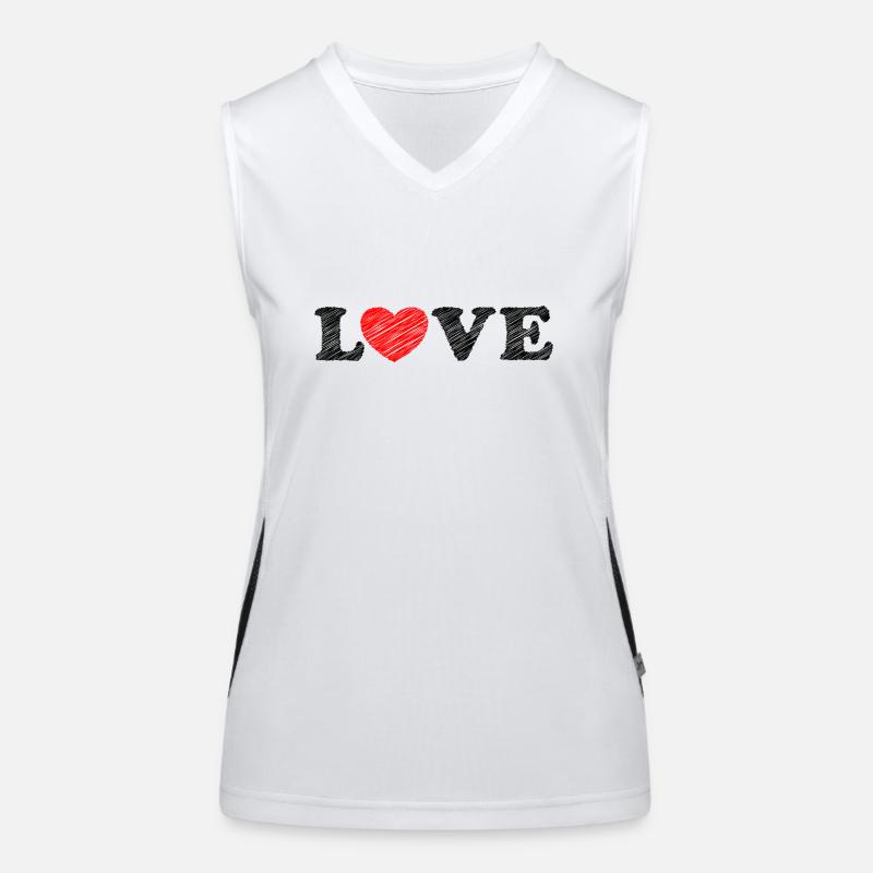 Heart scribble Women's Functional Contrast Tank Top