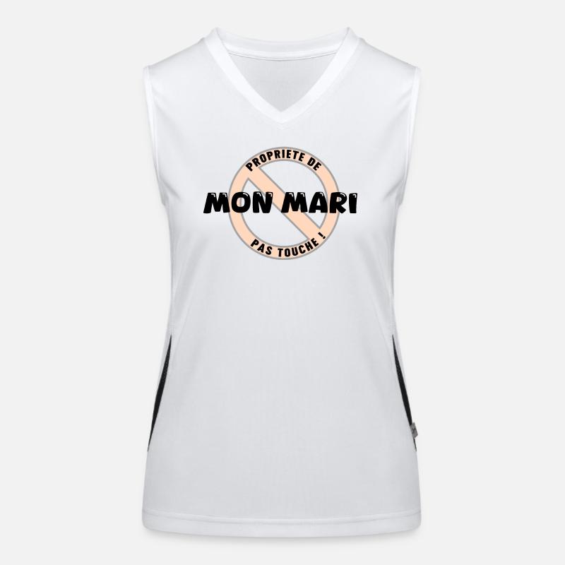 Das Eigentum meines Mannes, schwarz Funktionelles Kontrast-Tank Top für Frauen