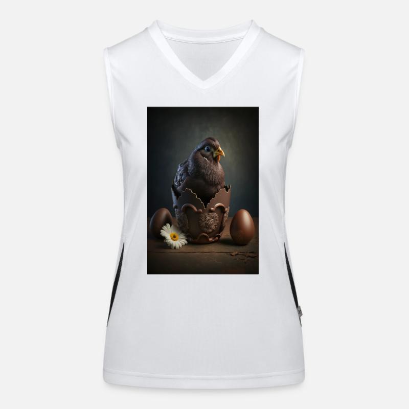 Easter Chick Chocolate Chocolate Easter Egg Women's Functional Contrast Tank Top