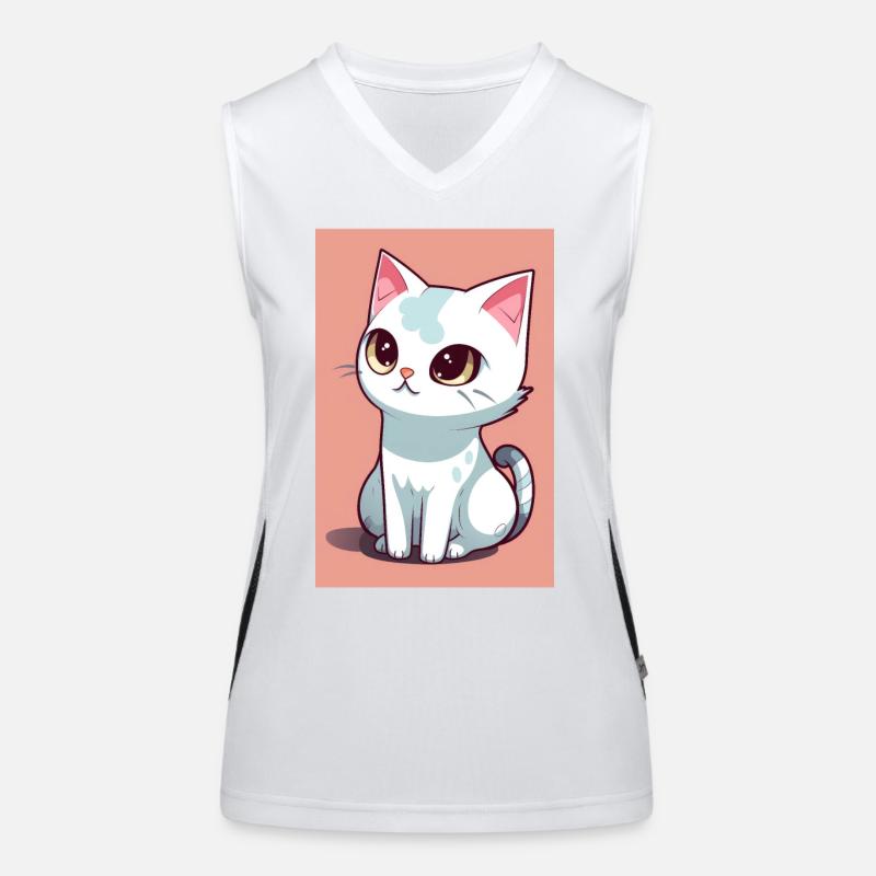 Drôle de chat mignon Débardeur respirant contrasté Femme