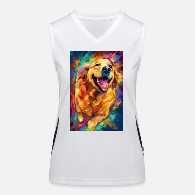 Labrador Golden Retriever Funktionelles Kontrast-Tank Top für Frauen