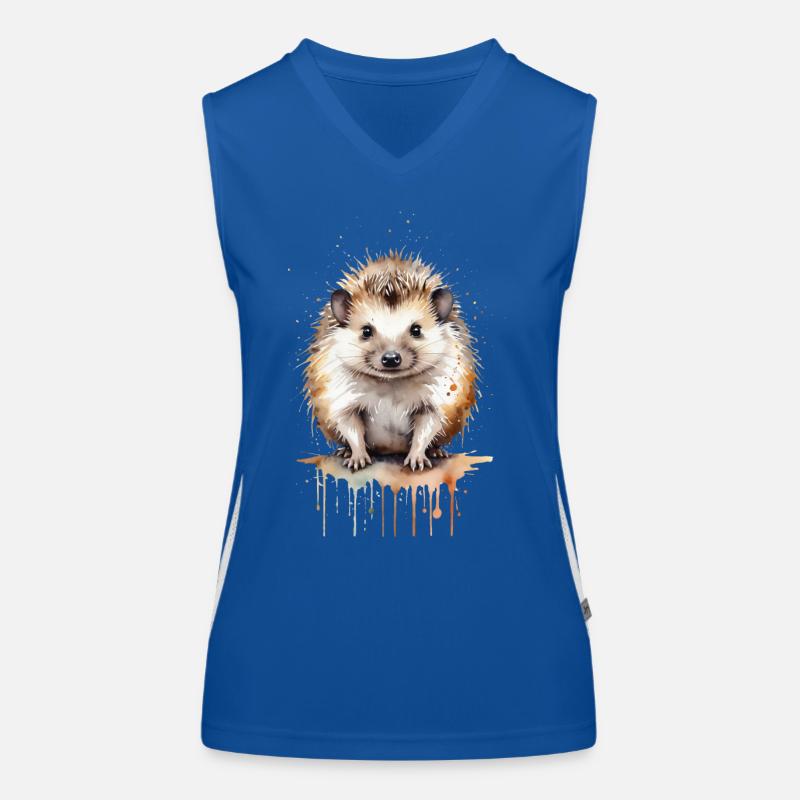 Aquarell Niedlichkeit: Ein stacheliger kleiner Igel Funktionelles Kontrast-Tank Top für Frauen