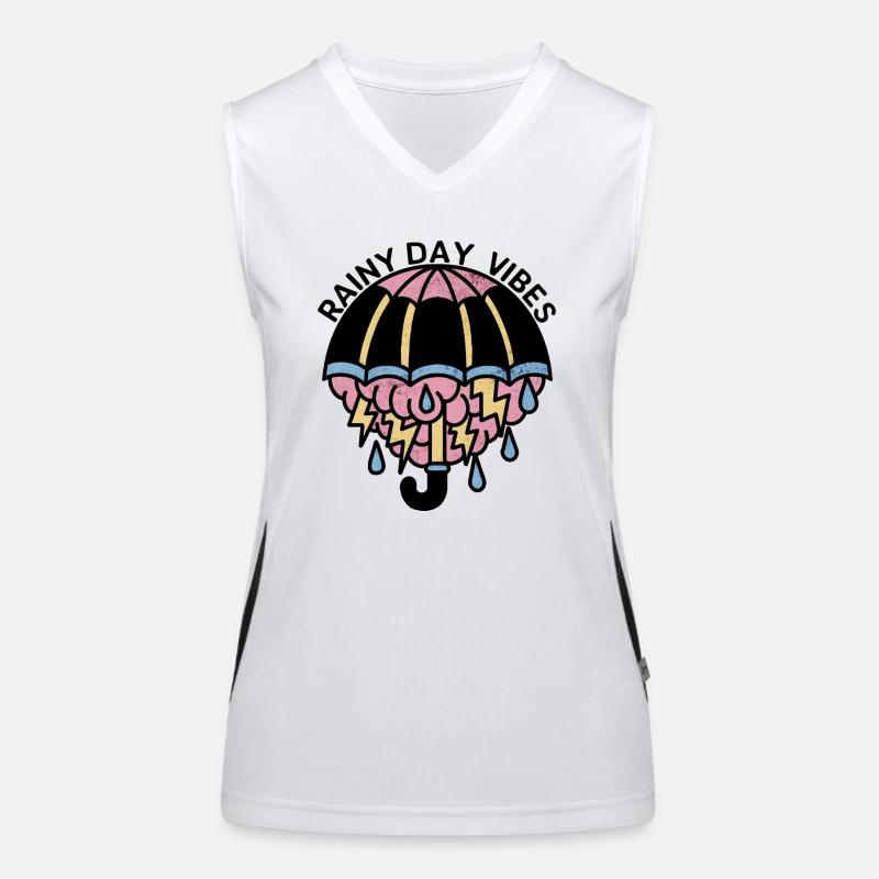 Umbrella with Severe Weather Cloud Rainy Day Vibes Women's Functional Contrast Tank Top