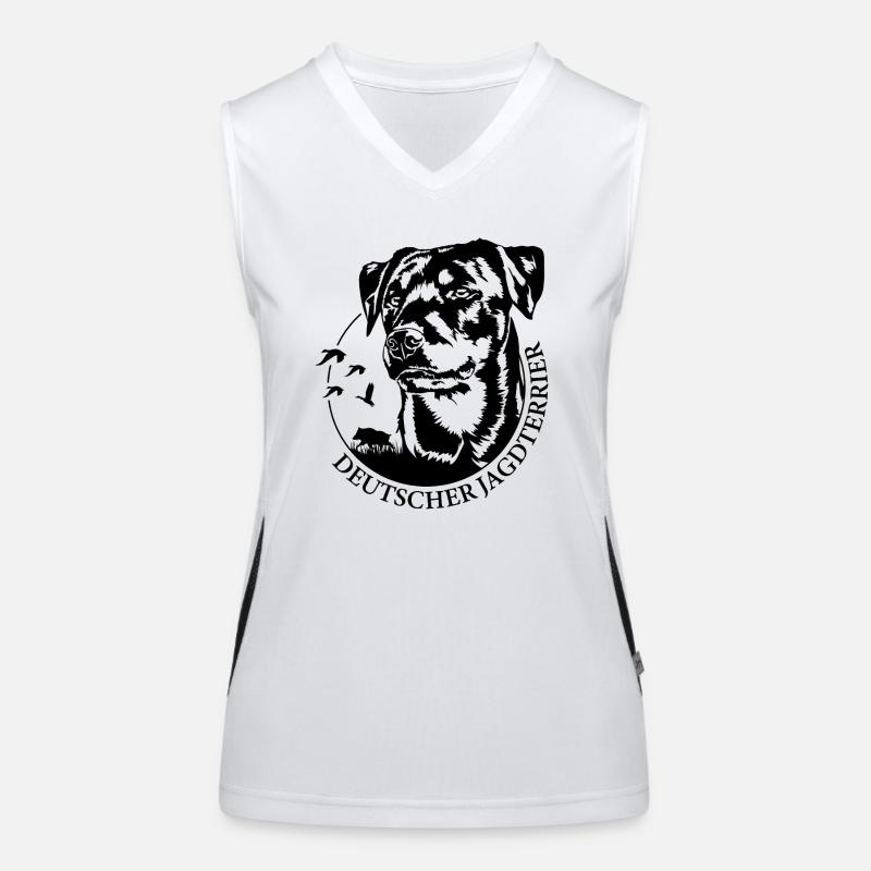 Deutscher Jagdterrier Jagdhunde Hunde Wilsigns Funktionelles Kontrast-Tank Top für Frauen
