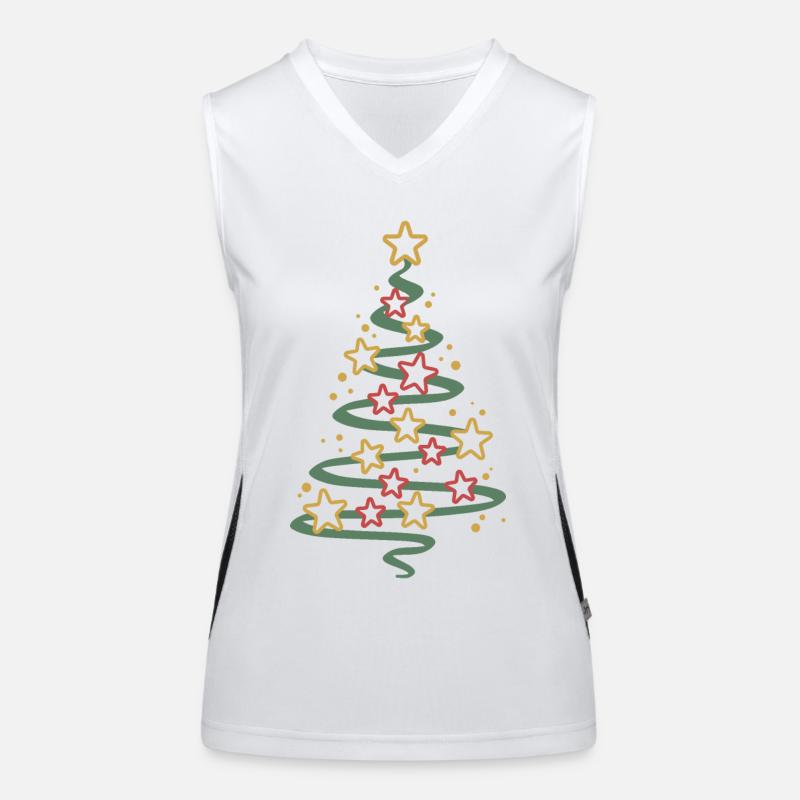 Christmas Tree Stars Women's Functional Contrast Tank Top
