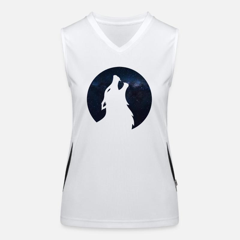 Wolf silhouette Galaxy Women's Functional Contrast Tank Top