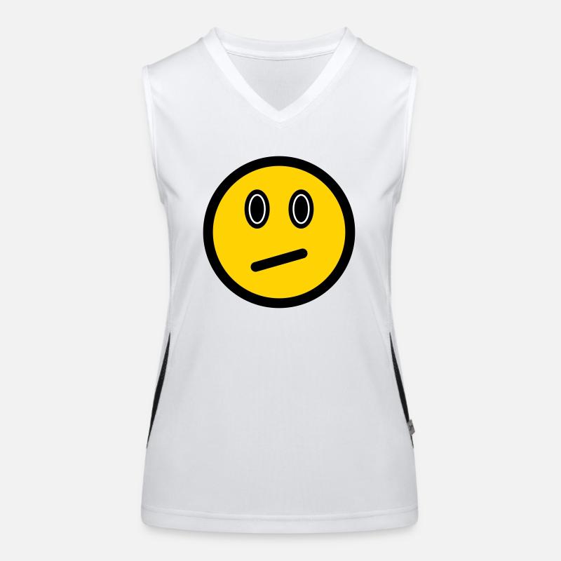 Neutrales Emoticon - Bildsymbol - Strichgesicht Funktionelles Kontrast-Tank Top für Frauen