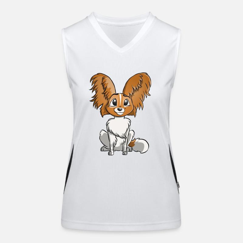 Spaniel Papillon Funktionelles Kontrast-Tank Top für Frauen