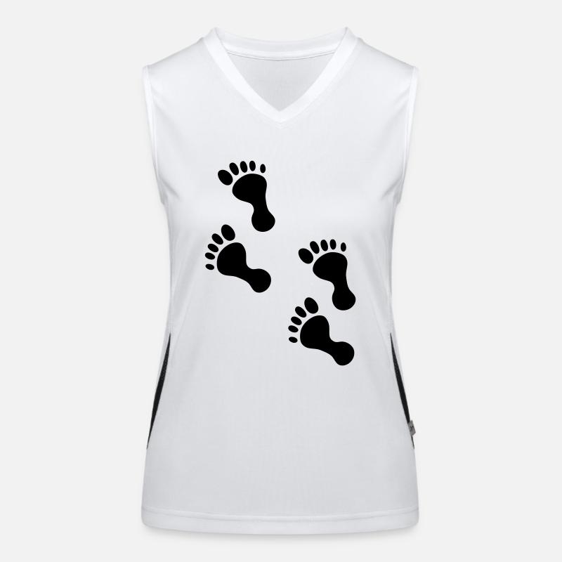 foot steps Funktionelles Kontrast-Tank Top für Frauen