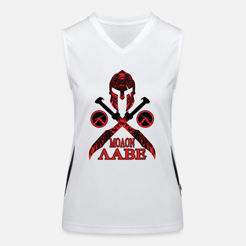 Molon Labe Spartaner Helm Funktionelles Kontrast-Tank Top für Frauen