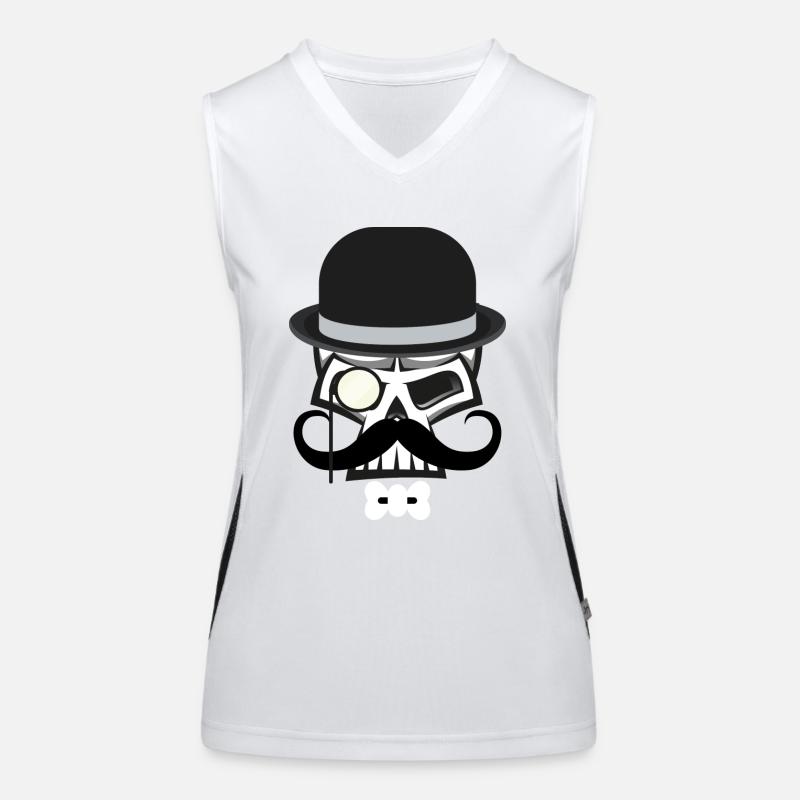 Skullhead with beard Funktionelles Kontrast-Tank Top für Frauen