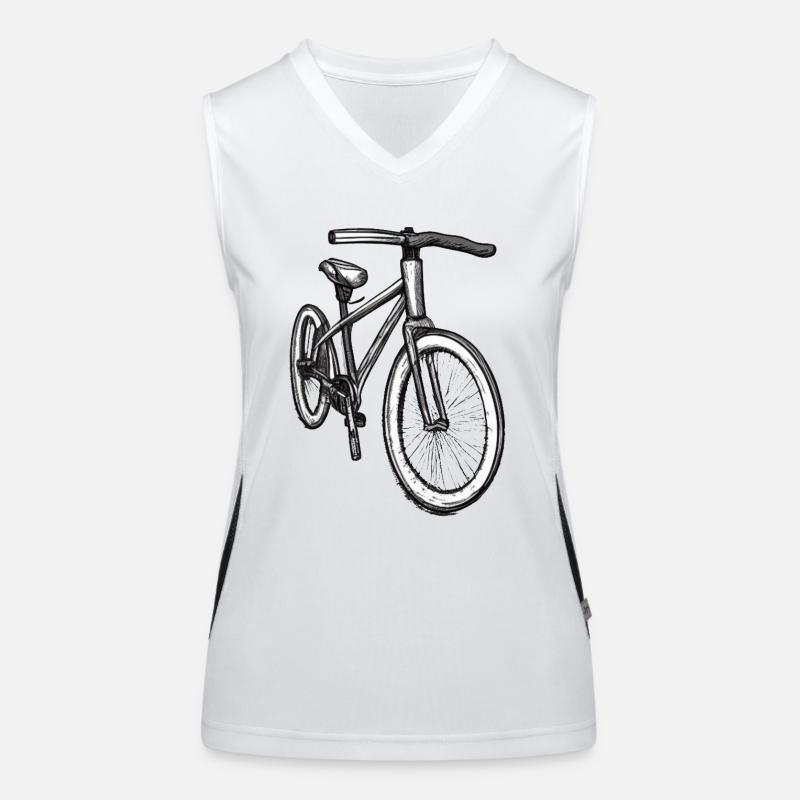 Bicycle Doodle Bicycles Cycling Silhouette 1 Débardeur respirant contrasté Femme