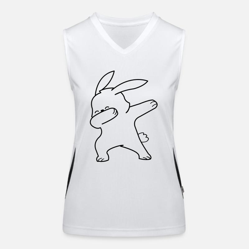 dabbing rabbit Funktionelles Kontrast-Tank Top für Frauen