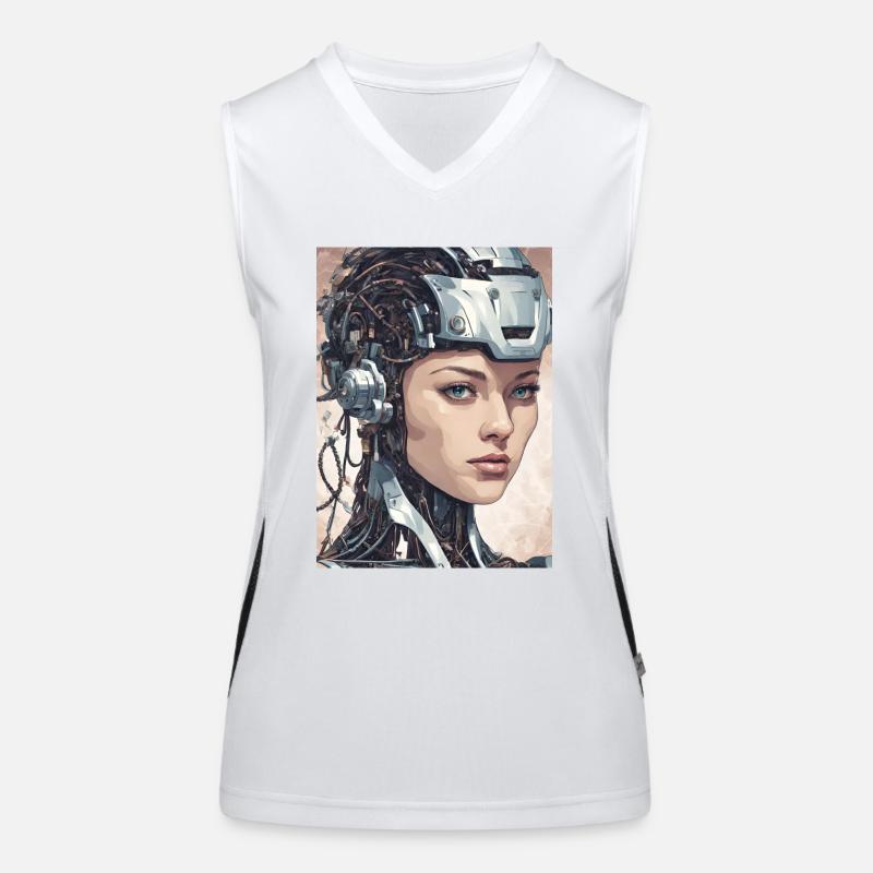 Artificial intelligence, the winning combination - Women's Functional Contrast Tank Top - white/black