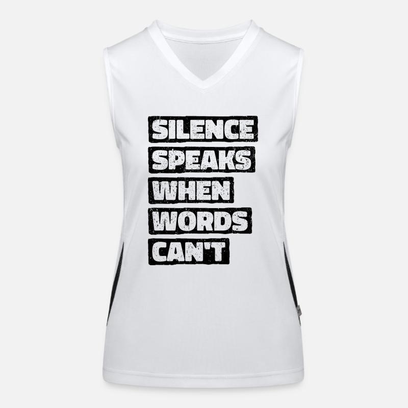 Schweigen spricht, wenn Worte es nicht können - Deep Thinker Funktionelles Kontrast-Tank Top für Frauen