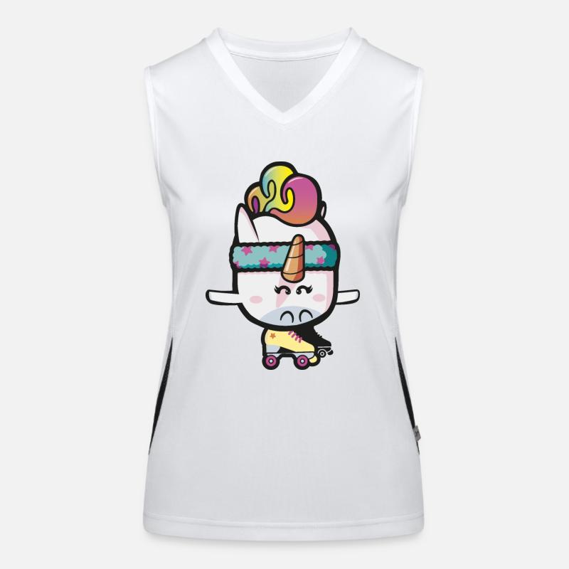 Licorne roller disco Débardeur respirant contrasté Femme