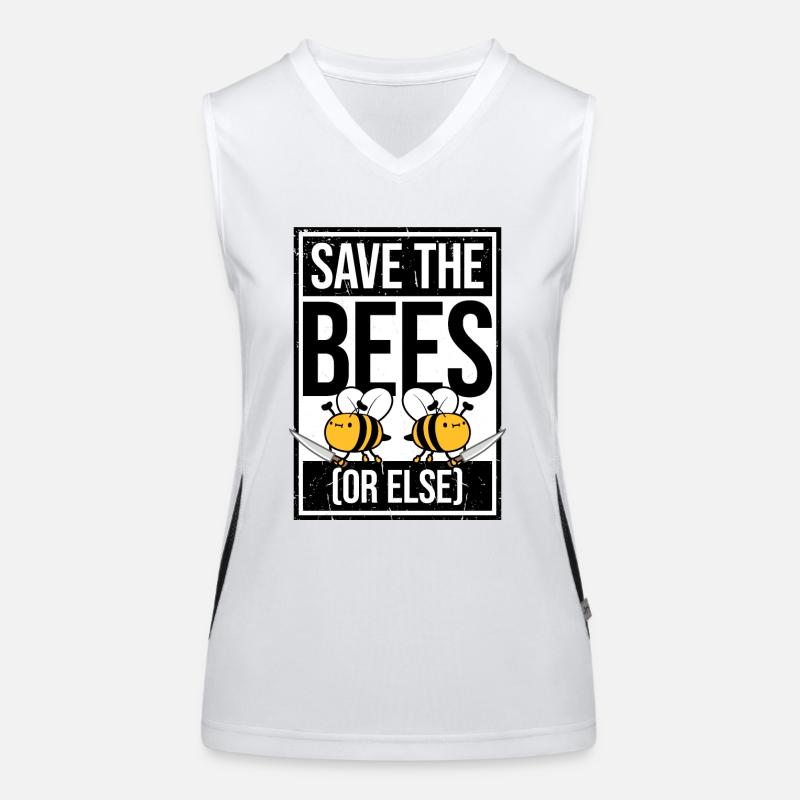 Rettet die Bienen oder sonst Messer Lustig Niedliche Biene Imker Funktionelles Kontrast-Tank Top für Frauen