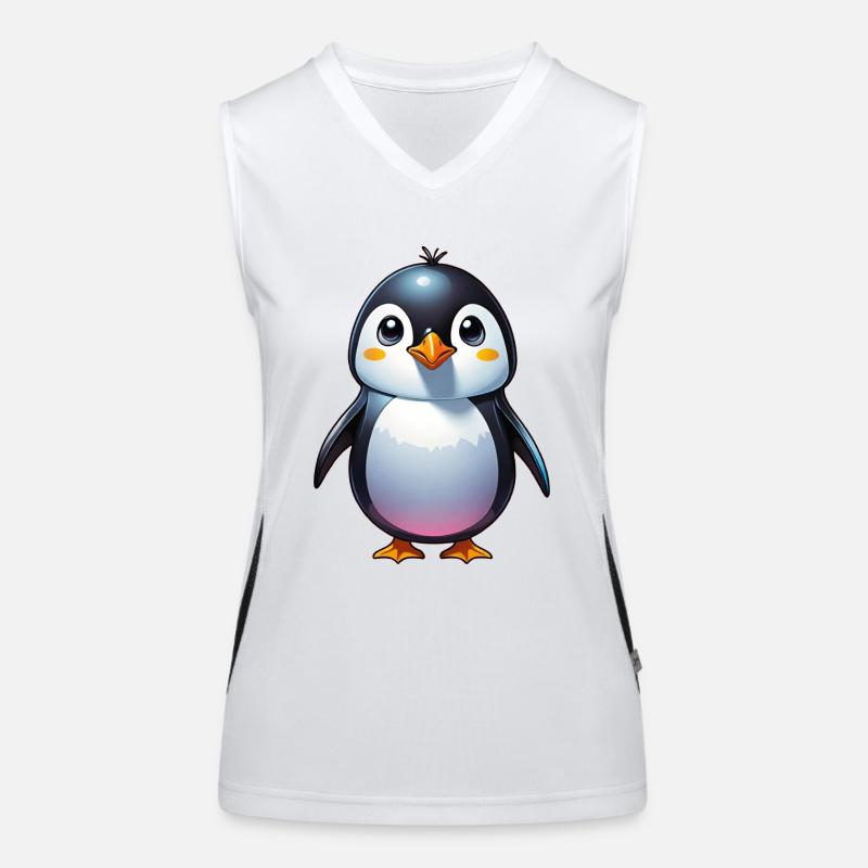 Pinguin Funktionelles Kontrast-Tank Top für Frauen