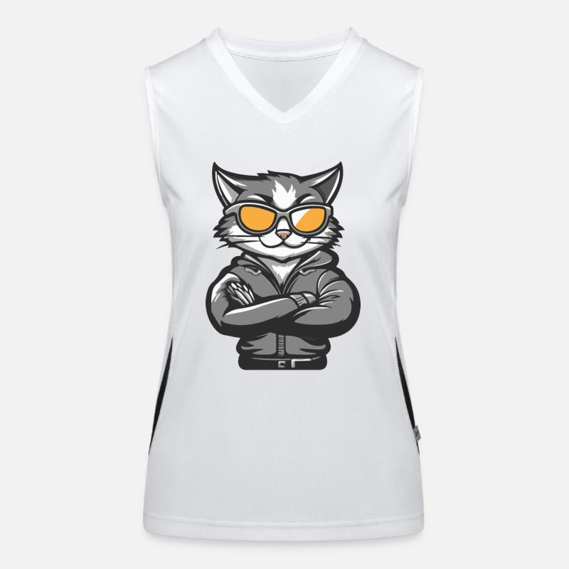 Katze Comic Cool Funktionelles Kontrast-Tank Top für Frauen