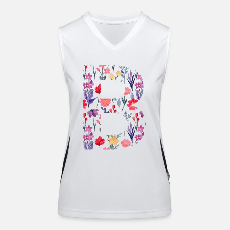 Personalisierter Blumenbuchstabe b - Geschenkidee Funktionelles Kontrast-Tank Top für Frauen