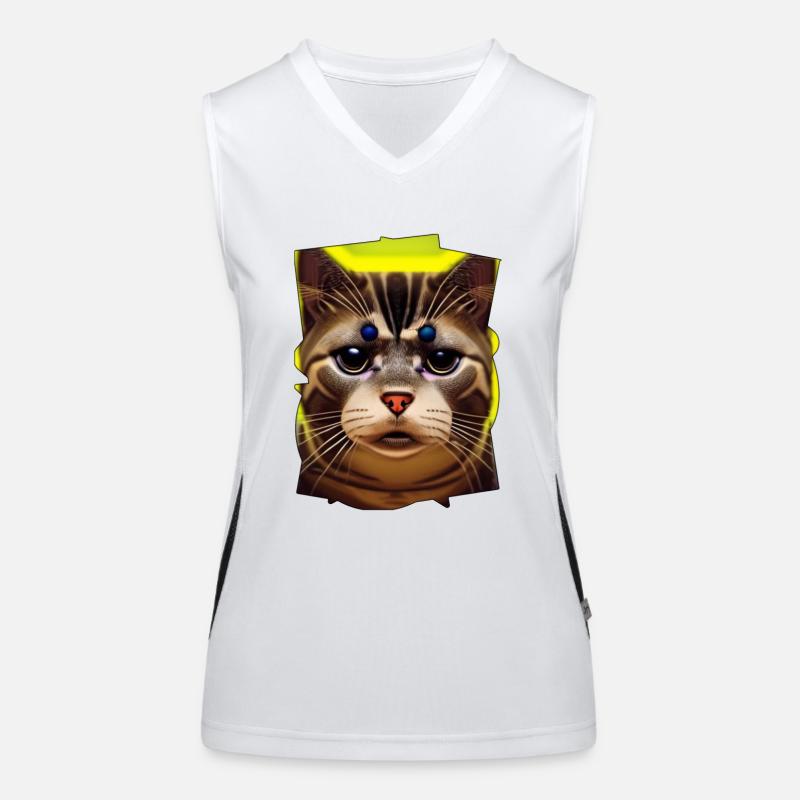 Cat face Women's Functional Contrast Tank Top