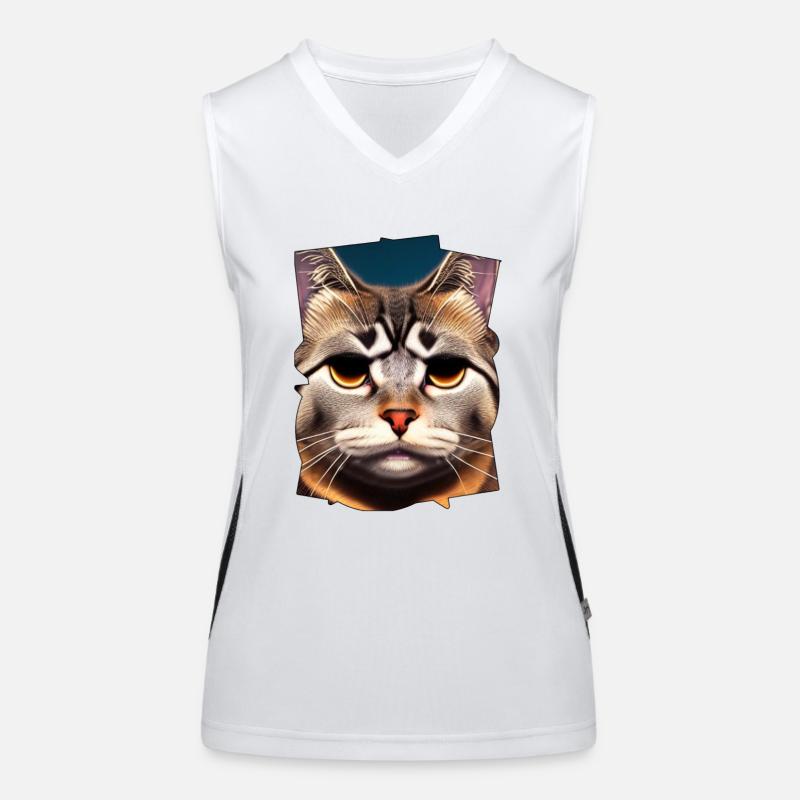Cat face Women's Functional Contrast Tank Top