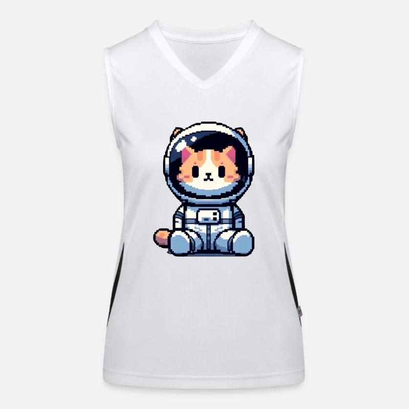 Cosmic Cat Explorer Women's Functional Contrast Tank Top